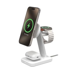 Mophie Snap+ 3-in-1 Wireless Charge Stand - White, Brand New