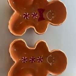 Gingerbread man Ceramic Candy Dishes 