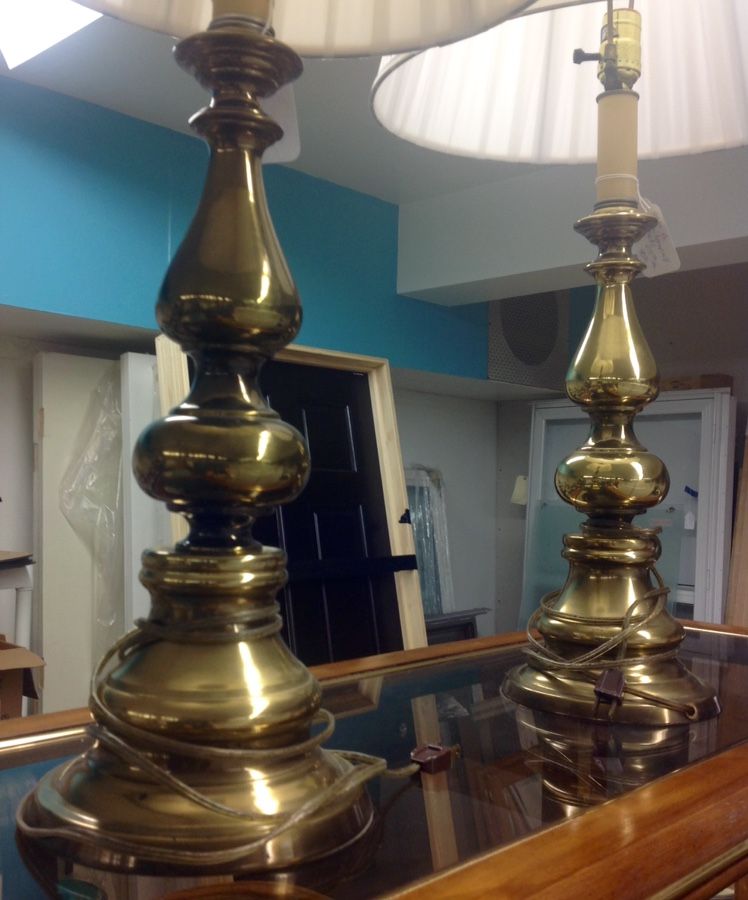 Vintage 1960s Heyco Brass Table Lamps