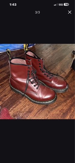 burgundy doc martin boots
