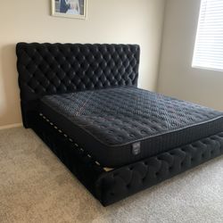 New In Box King Bed Frame With Mattress (Read Description Below)