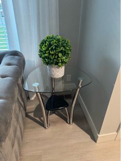 Glass side table