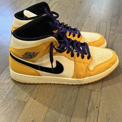 2019 Air Jordan 1 Mid 'Lakers' / Sz 13 