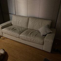 White Leather Couch 