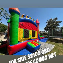 Double Waterslide Combo Dry/wet With Removable Pool