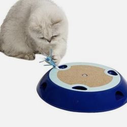 Interactive Whack A Mole Cat Toy with Cat Scratching Pad