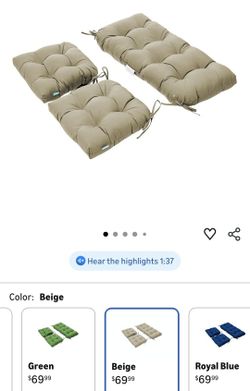 Outdoor Patio Cushions Wicker Set