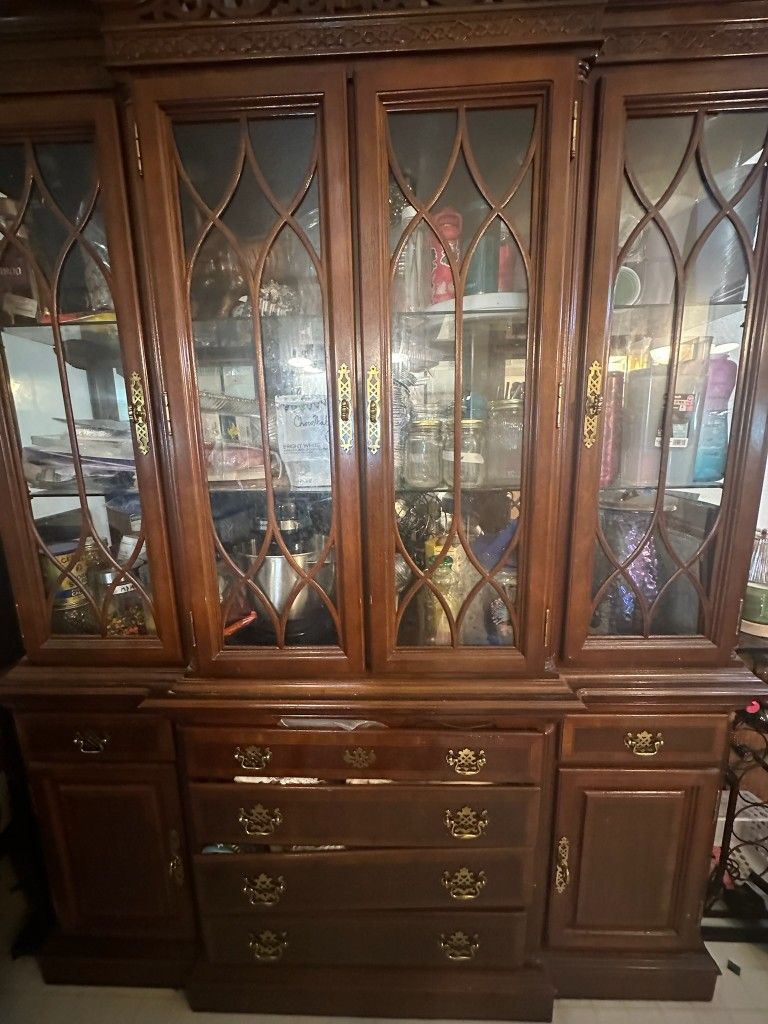 2 Piece Brown Hutch 
