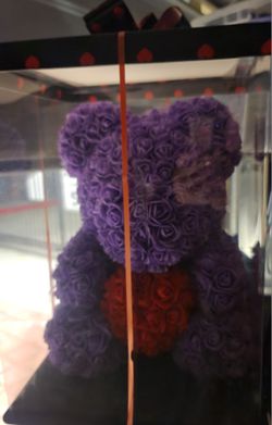 Rose Purple Bear 16" inch high