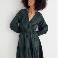 Madewell Crinkle Poplin Wrap Mini Dress Size M