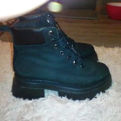 Women's High Platform Timberland Boots Shoes Size 8