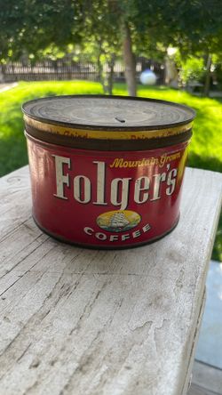 Vintage Folgers mountain grown coffee tin