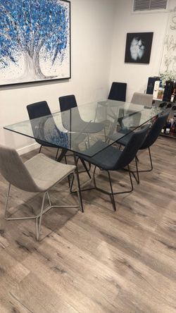 West elm glass table and chair
