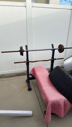 Weight set for sale and bench.