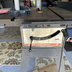 Craftsman Table Saw With Blades, Casters.