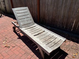 Teak deck chair, lay flat lounger, chais, outdoor bench