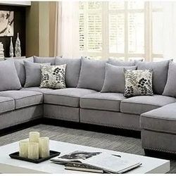 Mega Sale! Zain Collection Sectional-armless chair included-Available in grey  Now 2,569.00 Free Delivery 🚚 