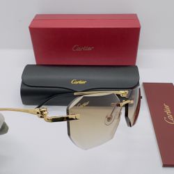 Cartier Panther Frame Sunglasses Brown Lenses