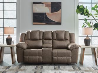 Knoxlee Driftwood Reclining Loveseat with Console