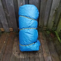 Giant Blue Poly Tarp Camping Roofing Size Unknown 60'x60' (?)