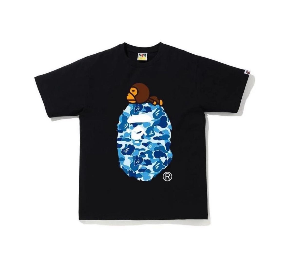 black and blue bape tee