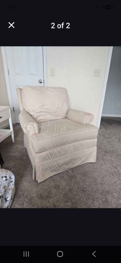 Upholstered chair tan