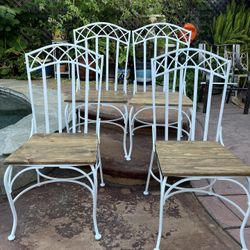 Cast Iron & Wood Chairs