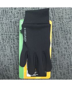 HEAD Men's XL Black Running Gloves Touchscreen High Grip Silicone Stretch Fleece