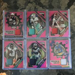 6 Card Lot Of Pink Prizm Football Cards🔥