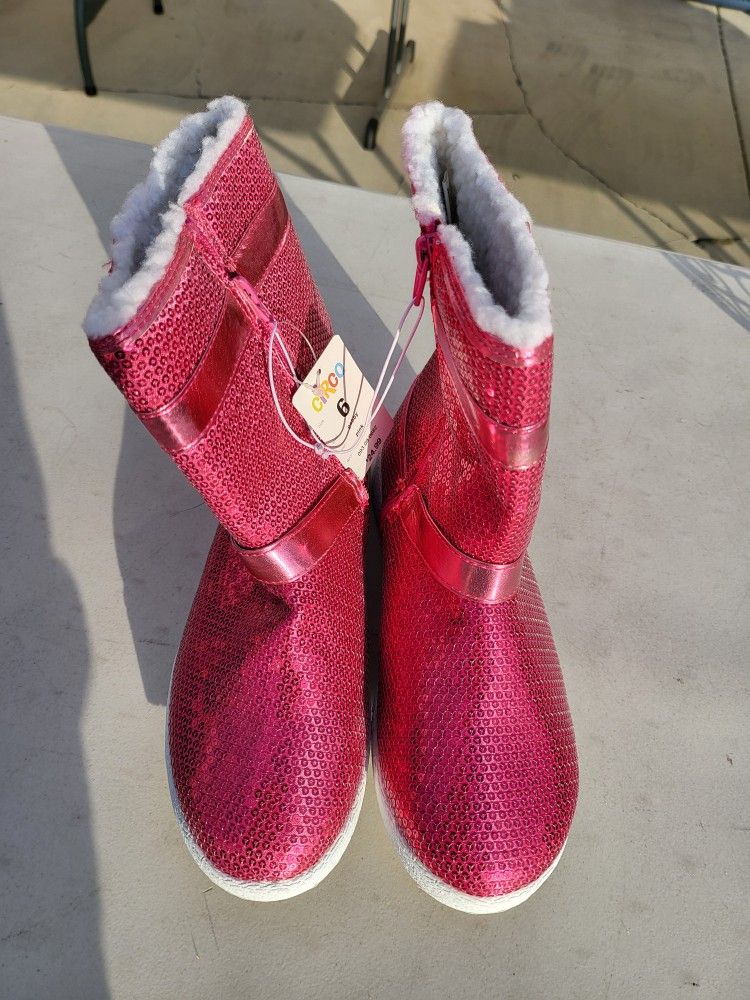 Girls Pink Boots New!