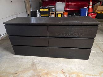 Ikea 6-drawer dresser black