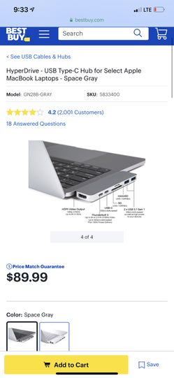 Hyperdrive usb c for MacBook Pro.