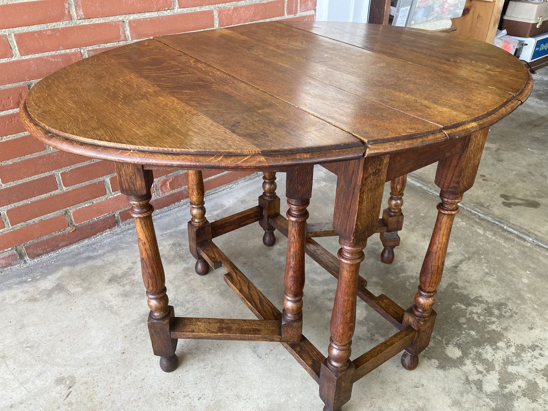 Antique Solid Oak Gate Leg Table