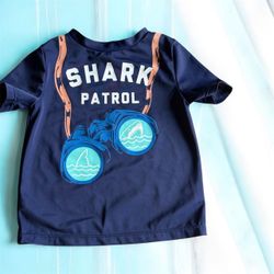 Kids Shark Patrol Rash Guard Swim Shirt