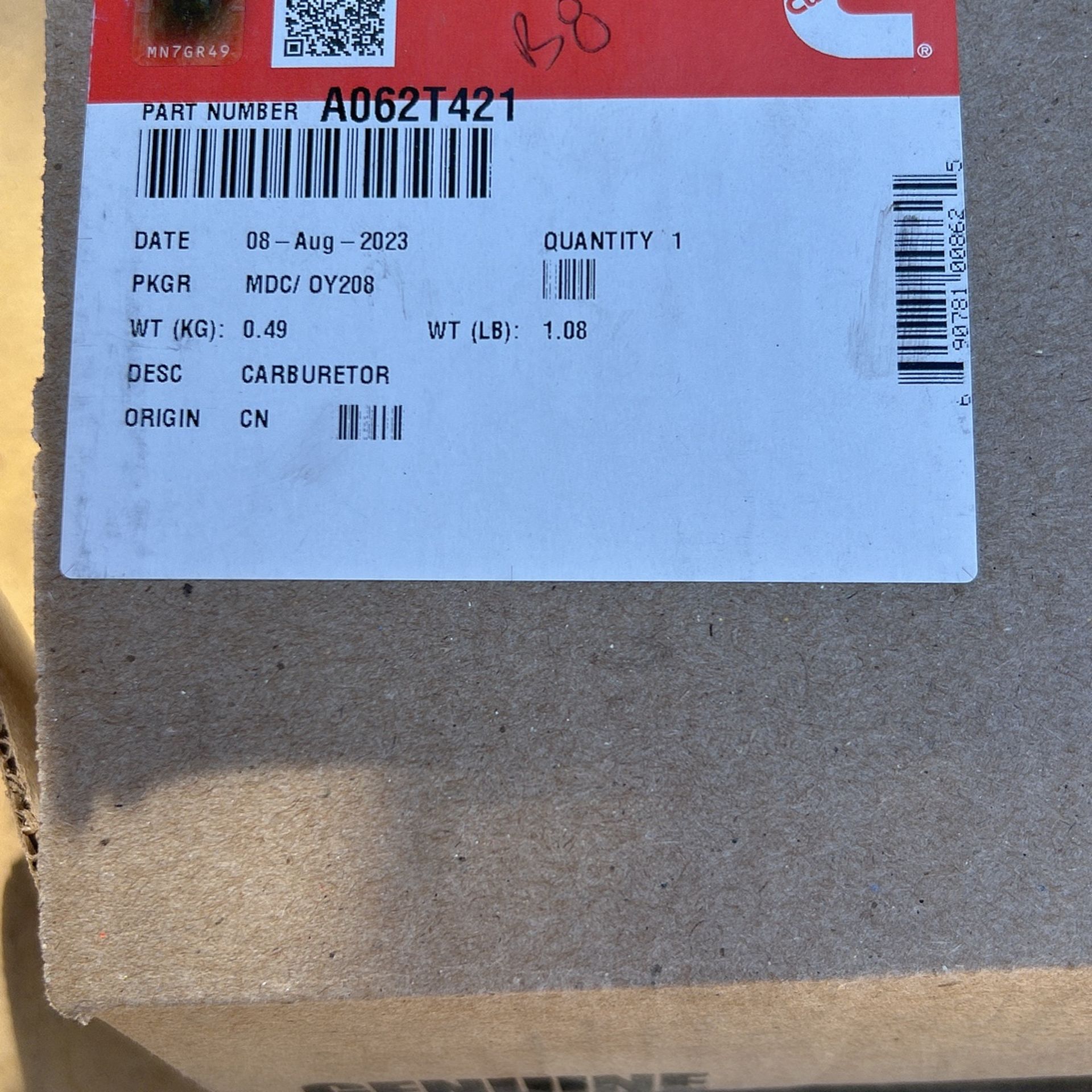 Onan 4000 Carburetor