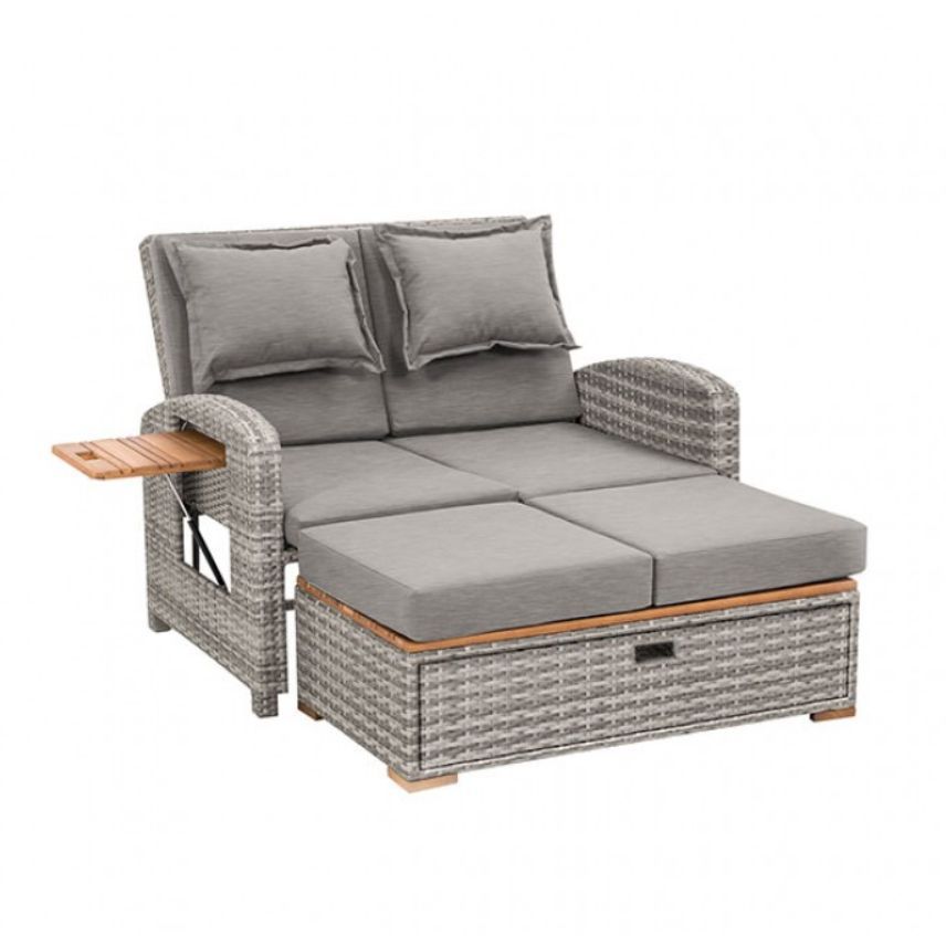 Tobago Gray Reclining Chaise Lounge