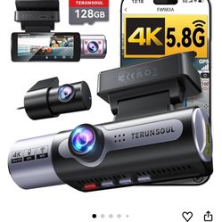 4K Dash Cam Front and Rear, Full HD 3 Channel Dashcam