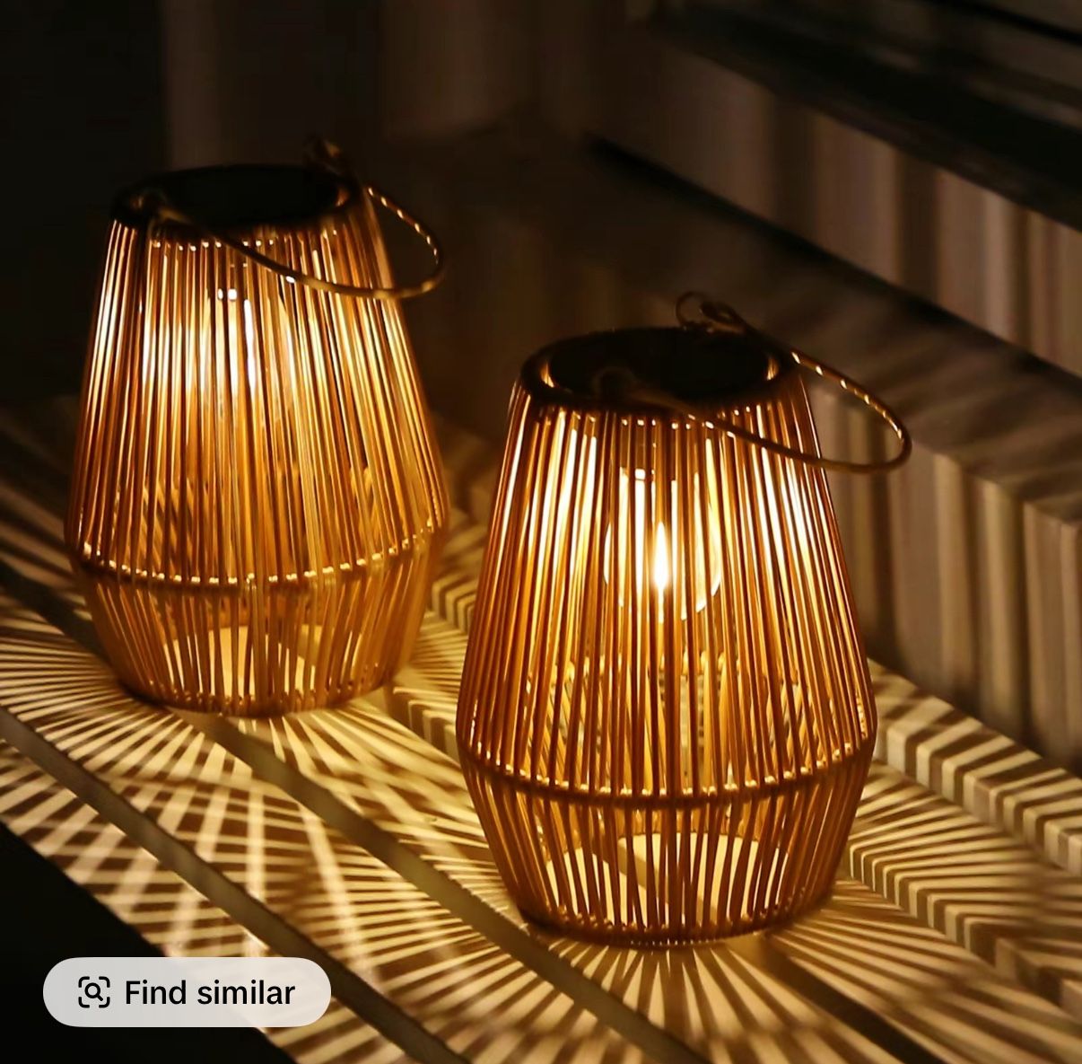 2 Pack Solar Woven Lantern Outdoor Waterproof Solar Lantern Garden Deco for Outside Hanging Solar Lamp Lights Decoration for Garden, Yard, Patio, Porc