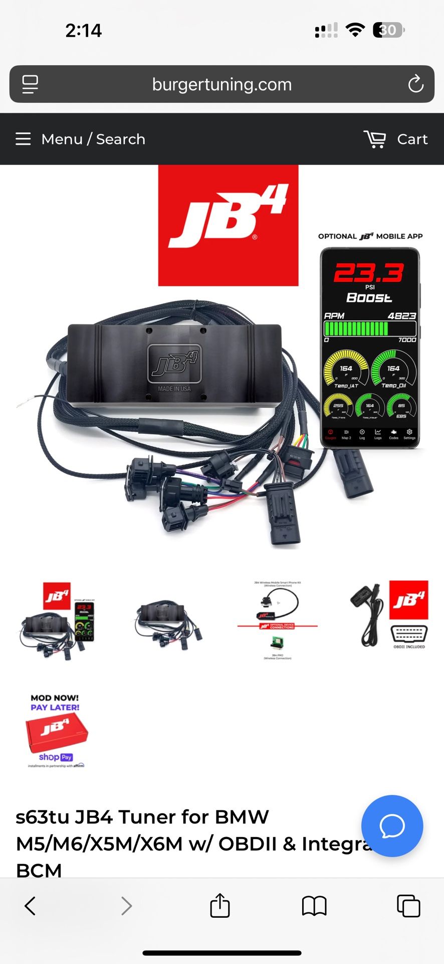 s63 JB4 Tuner for BMW M5/M6/X5M/X6M w/ OBDII & Integrated BCM