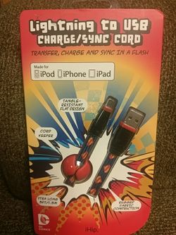 Superman 5ft charging cord for iPhone, iPad, iPod