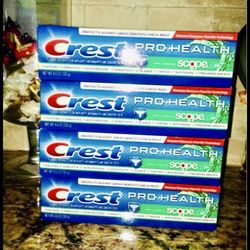 Set of 4 crest pro health w SCOPE toothpaste•4.6oz•all for $10