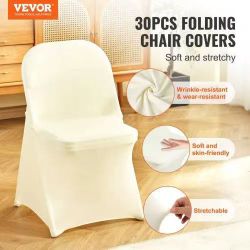250} Stretch Spandex Folding Chair Covers, Universal Fitted Chair Cover, Removable Washable Protective Slipcovers, for Wedding, Holiday, Banquet, Part