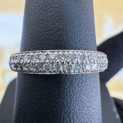 14k solid white gold diamond ring