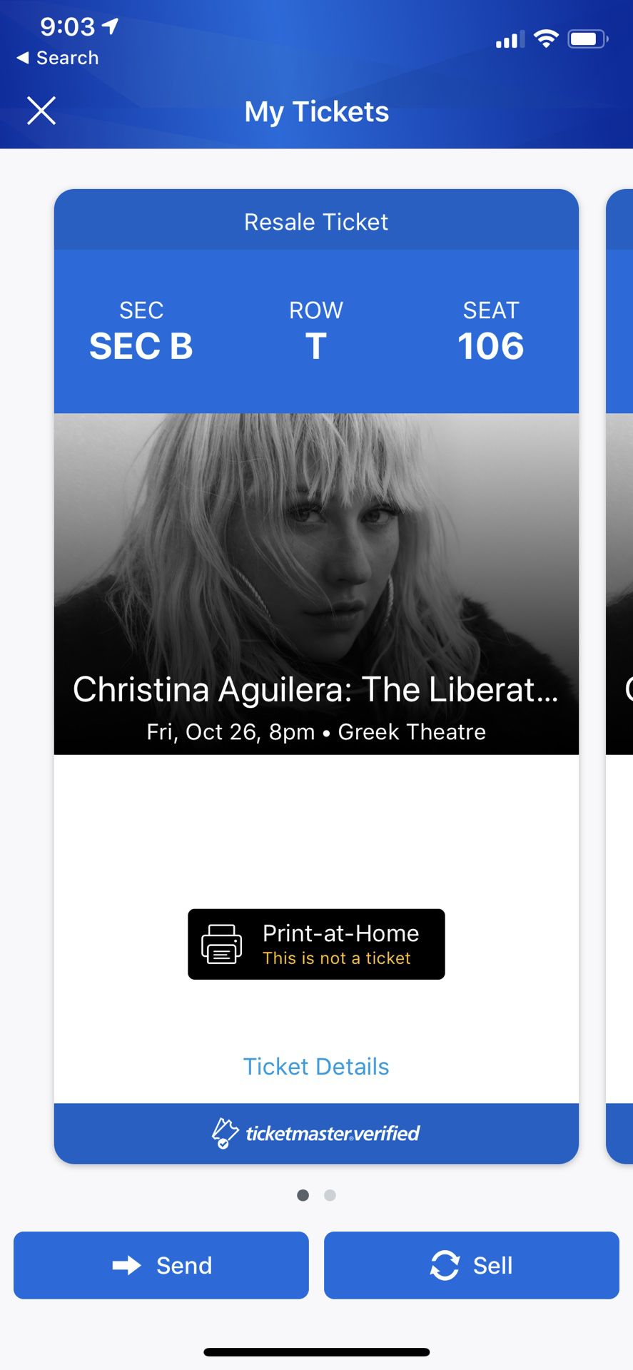 Christina Aguilera Liberation Tour Ticket Greek Theater