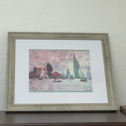 Beautiful Framed Coastal Impressionist Wall Art - 23x19