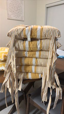 6 NEW Chair Cushions & 2 Cushions