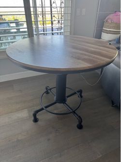FREE Wooden Adjustable Height Round Table 45”