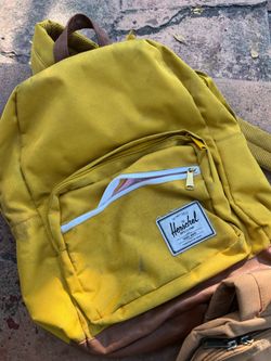 Mustard Herschel backpack, brown/tan carhart backpack