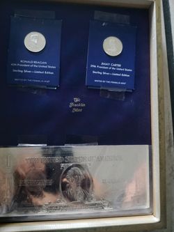 2 presidential Medals Plus 1 Washington Dollars