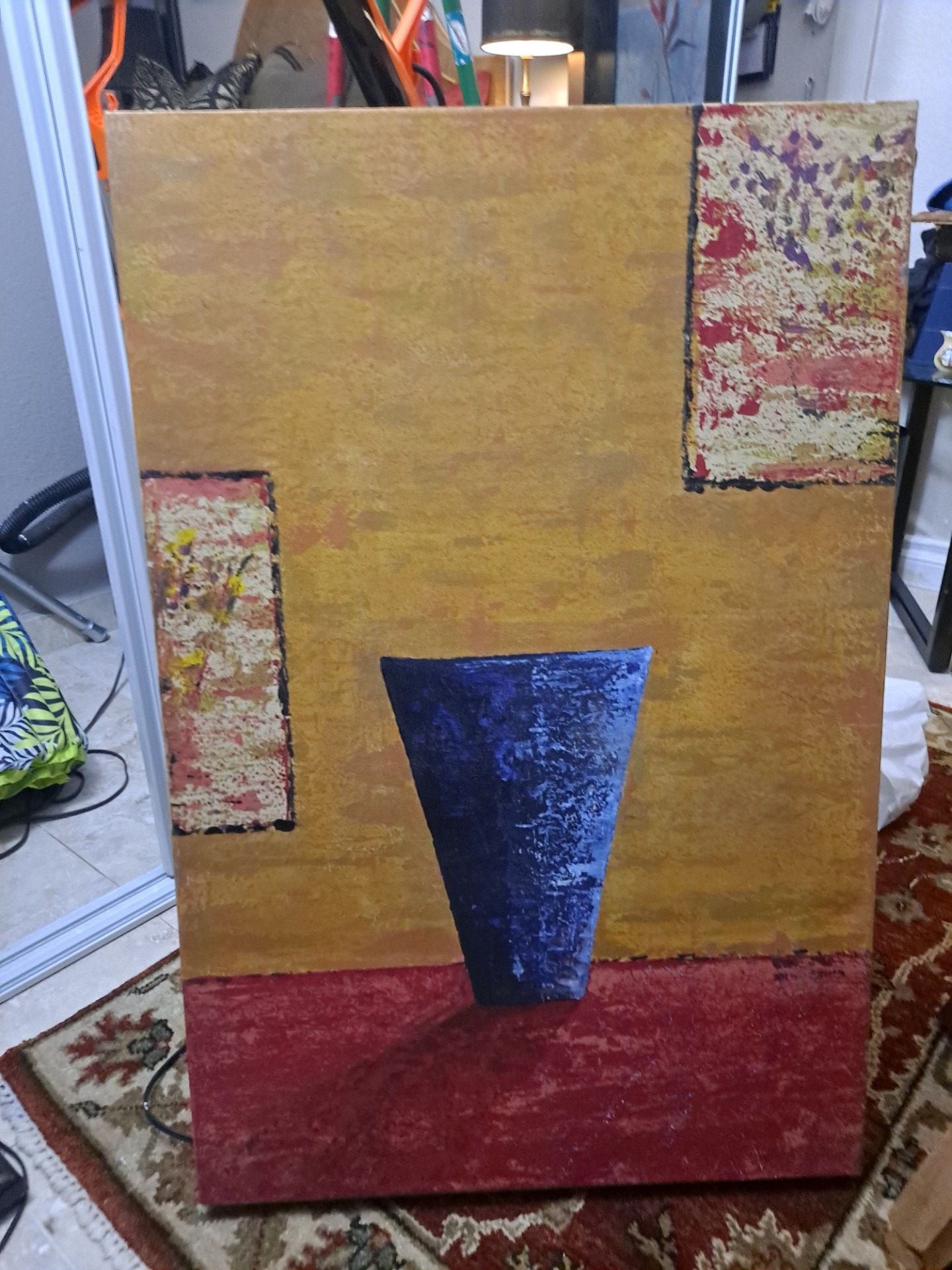 Blue vase painting